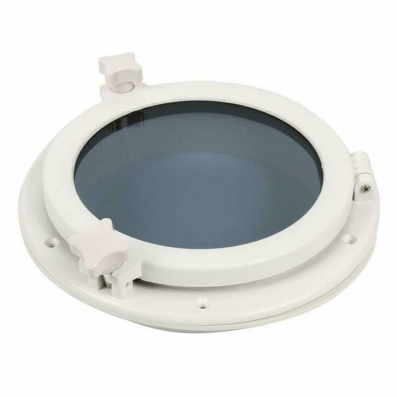 Photo 1 of Amarine Made Boat Yacht Round Opening Portlight Porthole 10" Replacement Window Port Hole - ABS, Tempered Glass -Marine/Boat/rv Portlight Hatch, Color: White, Black
