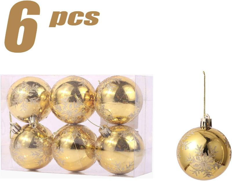 Photo 1 of 2.36" Christmas Ball Ornaments Shatterproof Gold Christmas Ornaments Set 36 pcs Gold Ornaments for Christmas Tree Halloween Holiday Wedding Party Decoration - 6pcs/per pack - 6 Packs
