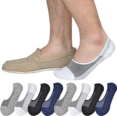 Photo 1 of JORMATT Genuine Mens No Show Socks, Loafer Sneakers Low Cut Cotton Socks With Non Slip Grips - Size 10-14