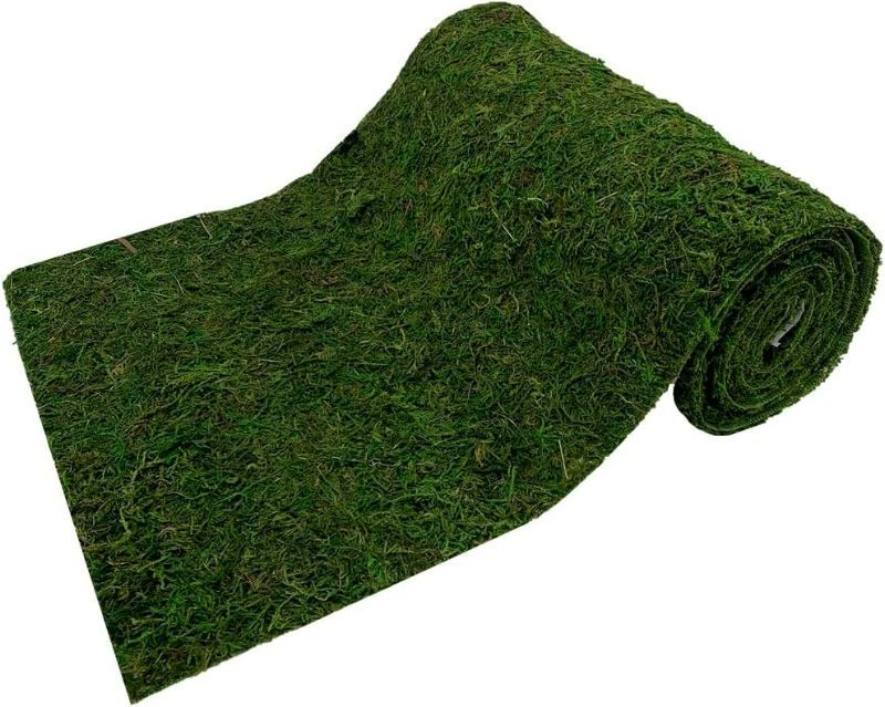 Photo 1 of Farmoo Moss Table Runner, Preserved Moss Mat for Crafts Wedding Party Decor (12" x 71" Moss Roll)
