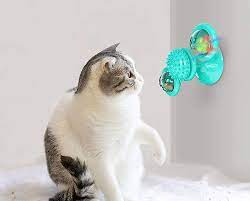 Photo 1 of YUTANG Interactive Windmill Cat Toys with Catnip : Cat Toys for Indoor Cats Funny Kitten Toys with LED Light Ball Suction Cup?Cat Nip Toy for Cat chew Exercise (Blue)
