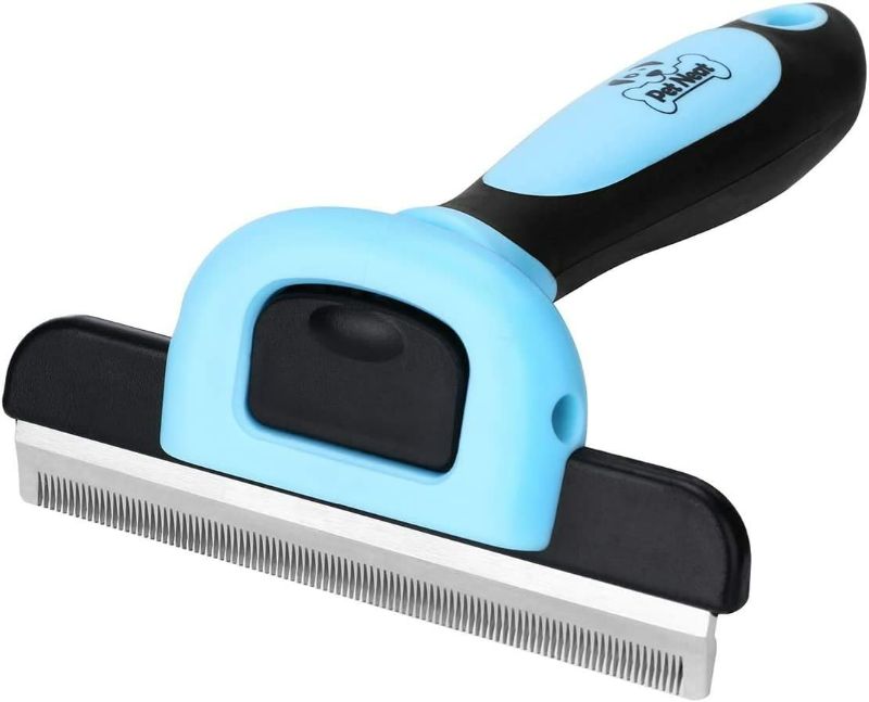 Photo 1 of Pet Grooming Brush Effectively Reduces Shedding by Up to 95% Professional Deshedding Tool for Dogs and Cats (Blue)
