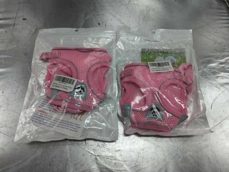 Photo 3 of Dog Harness and Leash Set for Walking, Escape Proof Vest Harness with Soft Mesh, Adjustable Strap, Reflective Strips for Kitten Cats and Puppy Dogs - (XS, Pink) - 2 Pack
