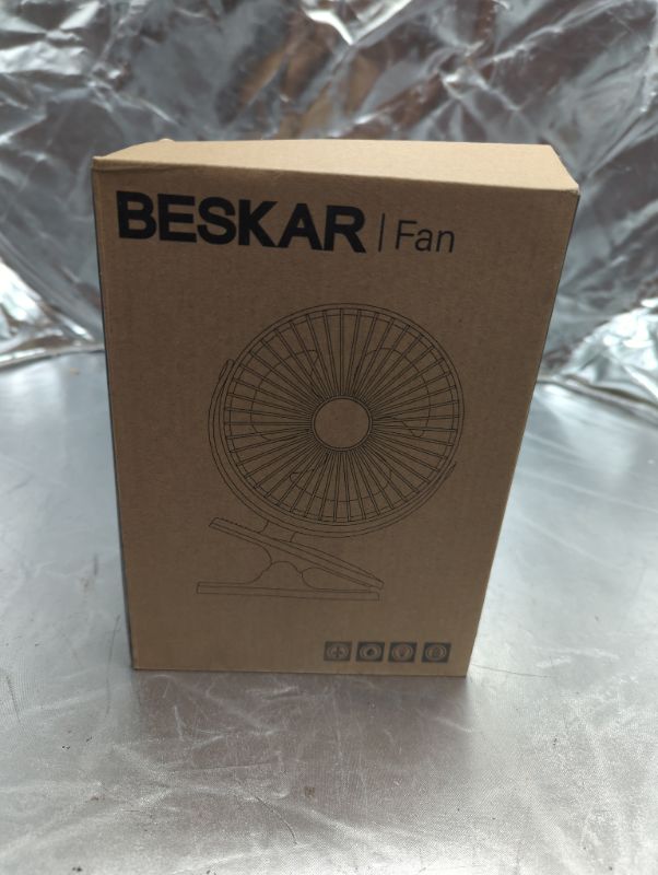 Photo 3 of BESKAR USB Clip on Fan, Portable Small Fan with Cord Powered, 3 Speeds Strong Airflow, with Sturdy Clamp, Quiet Personal Desk Fan Black USB Cord Powered