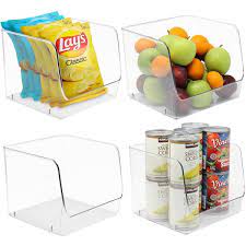 Photo 1 of Sorbus Clear Open Storage Bins (4-Pack)
