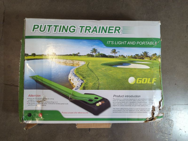 Photo 1 of Get Out! Putting Green Golf Mat with Putting Mat, Return, and Golf Balls – Outdoor & Indoor Putting Green Putting Aid
