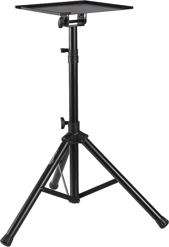 Photo 1 of Multi Purpose Adjustable Portable Tripod Stand for Workstation, Music, DJ, Projector, or Mixer, Black