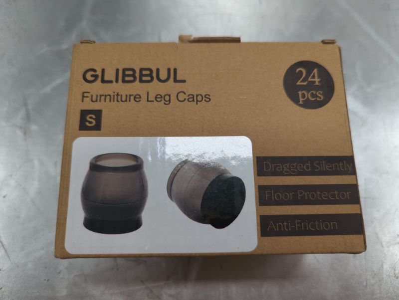 Photo 2 of GLIBBUL Black Chair Leg Covers Floor Protectors 24pcs High Adhesion Silicone Furniture Leg Caps with Felt Good for Furniture Reduce Dragging Noise (Round, Small)
