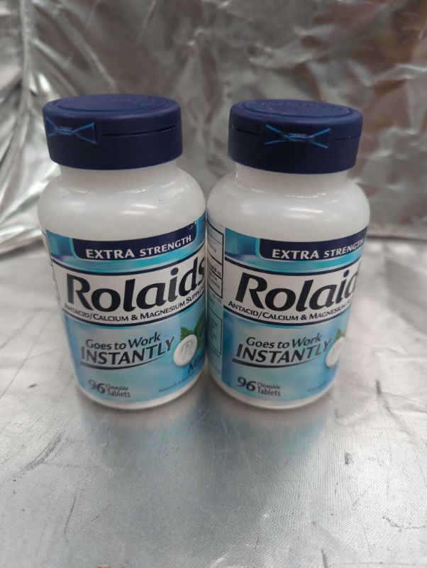 Photo 2 of Rolaids Antacid/Dietary Supplement Chewable Tablets Mint - 96 ct - 2 Pack