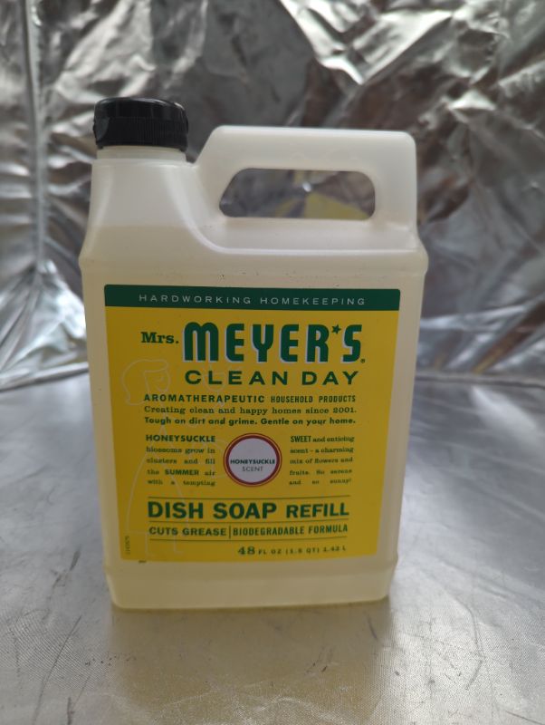 Photo 2 of Mrs. Meyer's Liquid Dish Soap Refill, Biodegradable Formula, Honeysuckle, 48 fl. oz
