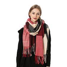 Photo 1 of Autumn Winter Women Plaid Printed Keep Warm Scarf With Tassels Long Scarves Wrap Shaw