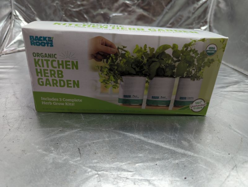 Photo 2 of Back to the Roots New Kitchen Garden Complete Herb Kit Variety Pack of Basil, Mint, and Cilantro Seeds Basil, Mint & Cilantro