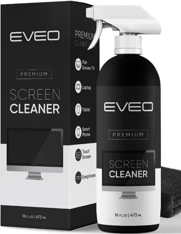 Photo 1 of Screen Cleaner Spray (16oz) - Large Screen Cleaner Bottle - TV Screen Cleaner, Computer Screen Cleaner, for Laptop, Phone, Ipad - Computer Cleaning kit Electronic Cleaner - Microfiber Cloth Wipes
