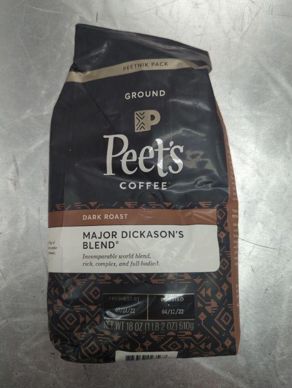 Photo 2 of Peet's Coffee, Dark Roast Ground Coffee - Major Dickason's Blend 18 Ounce Bag Major Dickason's 18 Ounce (Pack of 1)