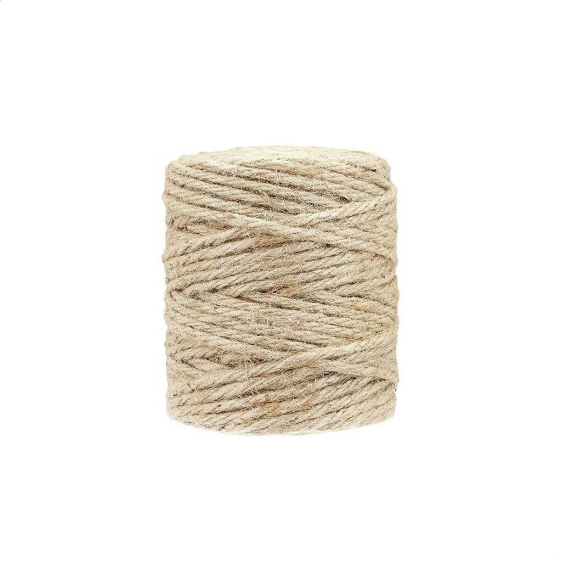 Photo 1 of Amazon Basics All Purpose Natural Jute Twine - #60 x 245 Foot (2.5mm x 75m), Natural, 2 Pack

