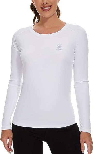 Photo 1 of Women's UPF 50+ Sun Protection Long Sleeve Shirts Quick Dry Lightweigh SPF T-Shirt Outdoor Fishing Running - Size L, White
