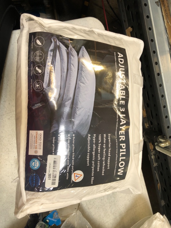 Photo 1 of ADJUSTABLE 3 LAYER PILLOW , 1 PACK SIZE STANDARD 