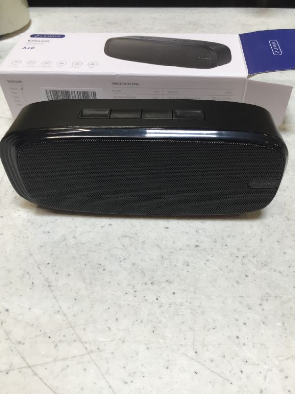 Photo 2 of LENRUE Bluetooth Speaker, Wireless Portable Speaker with Loud Stereo Sound, Rich Bass, 12-Hour Playtime, Built-in Mic. Perfect for iPhone, Samsung and More Black