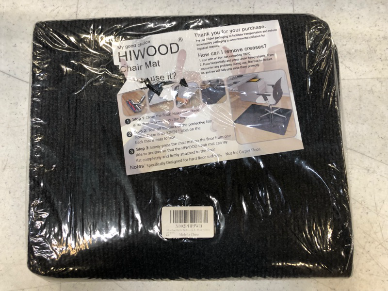 Photo 2 of HIWOOD Office Chair Mat for Hardwood, 36 x 55 inches 1/6" Thick Low-Pile Under Desk Mats, Multi-Purpose Hard Floor Mat (Dark Gray) 36" x 55" Dark Grey