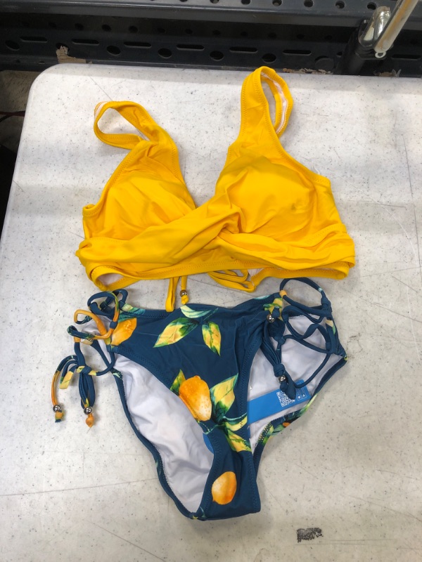 Photo 1 of 2PCS Bikini Set Yellow/Lemons S