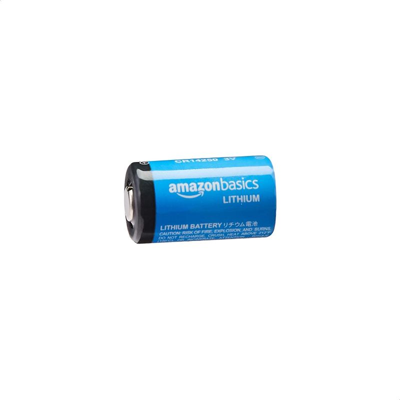 Photo 1 of Amazon Basics 12-Pack CR14250 Lithium High-Capacity 1/2 AA Batteries, 3 Volt, 10-Year Shelf Life
