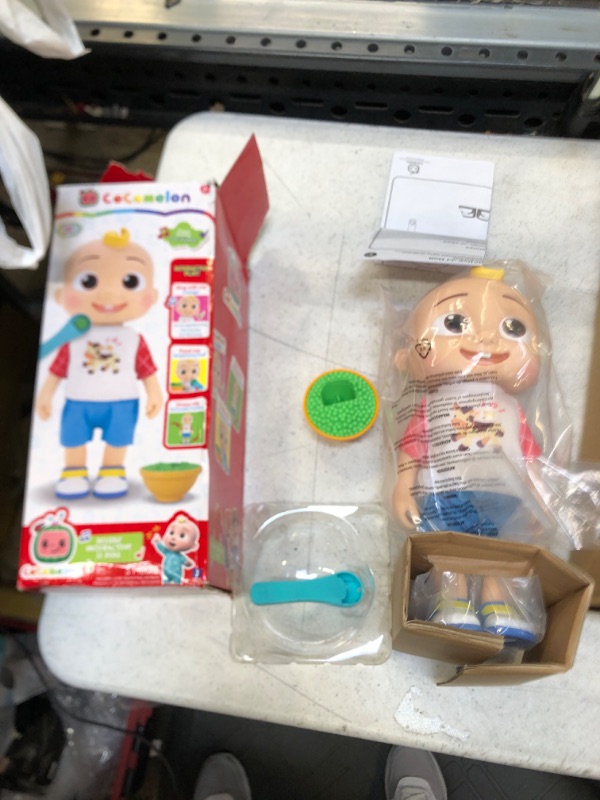 Photo 1 of CoComelon Deluxe Interactive JJ Doll - Includes JJ, Shirt, Shorts, Pair of Shoes, Bowl of Peas, Spoon- Toys for Preschoolers
