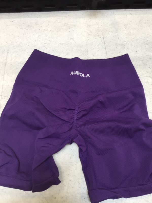 Photo 1 of AUROLA Dream Collection Workout Shorts for Women High Waist Seamless Scrunch Athletic Running Gym Yoga Active Shorts Black- SIZE S/M

