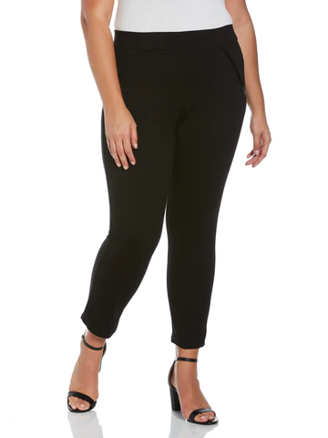 Photo 1 of  PLUS SIZE PONTE KNIT SLIM LEG PANT WITH TRIM - COMFORT FIT- SIZE 20W