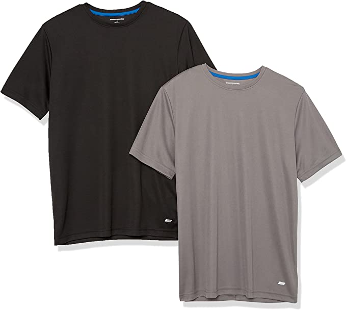 Photo 1 of Amazon Essentials Men's Performance Tech T-Shirt, Pack of 2- SIZE L 
