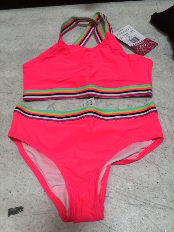 Photo 1 of Kanu Surf girls Tanya Upf 50+ Beach Sport Athletic Bikini Swimsuit 12 Bobby Hot Pink