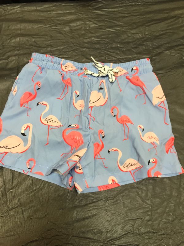 Photo 2 of Boys Swim Trunks with Boxer Brief Liner Toddler Swim Trunks Compression Quick Dry Boys Bathing Suit - SIZE  4-5T Flamingo