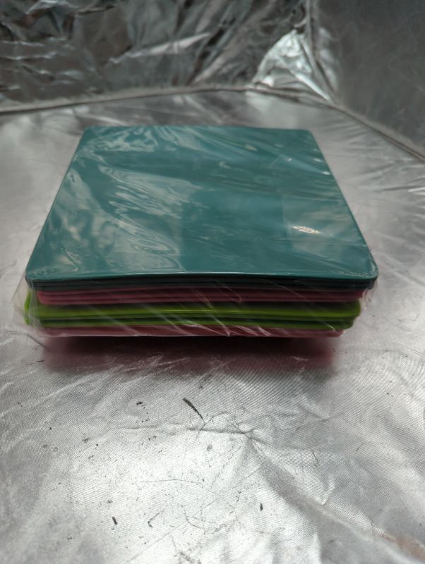 Photo 1 of 8" SQUARE PLASTIC PLATES - QTY OF 12 - Variety of Colors