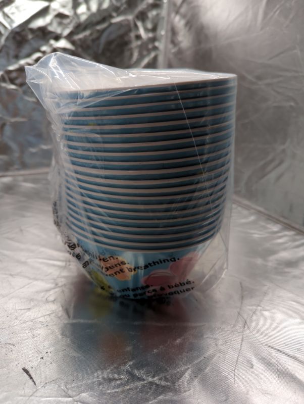 Photo 3 of GLAD - 20 Pack - Small Plastic Bowls (6") - Blue Floral Design