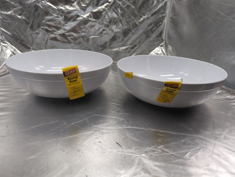 Photo 1 of GLAD - Serving Bowls -2pcs 10inch Larger Salad Bowls/Mixing Bowls,White Color| Melamine Bowls | Dishwasher Safe,BPA Free