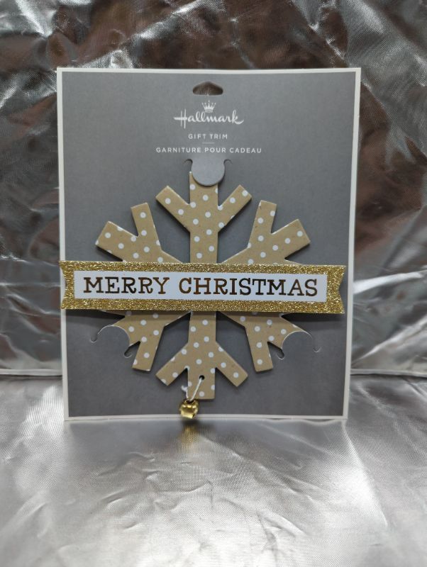 Photo 2 of Hallmark Gift Trim - Merry Christmas Snowflake w/Bell - 4pcs per pack - 2 Packs