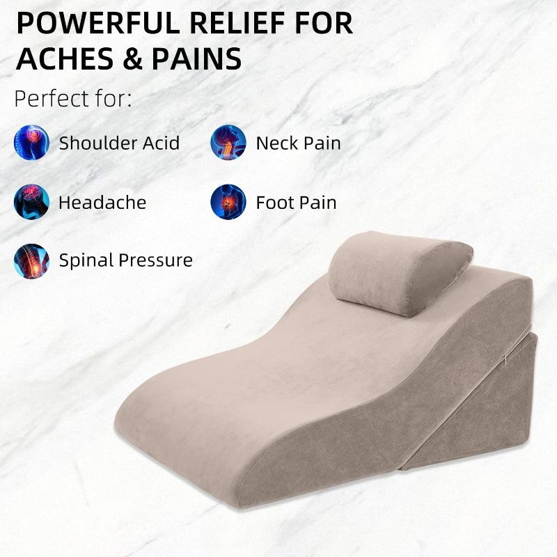 Photo 2 of Axelrod Bed Wedge Pillow Set Foam | Adjustable Pillows for Back, Leg and Knee Pain Relief | Post Surgery Ortho Pillow – Anti Snoring, Heartburn, Acid Reflux & GERD- Brown
