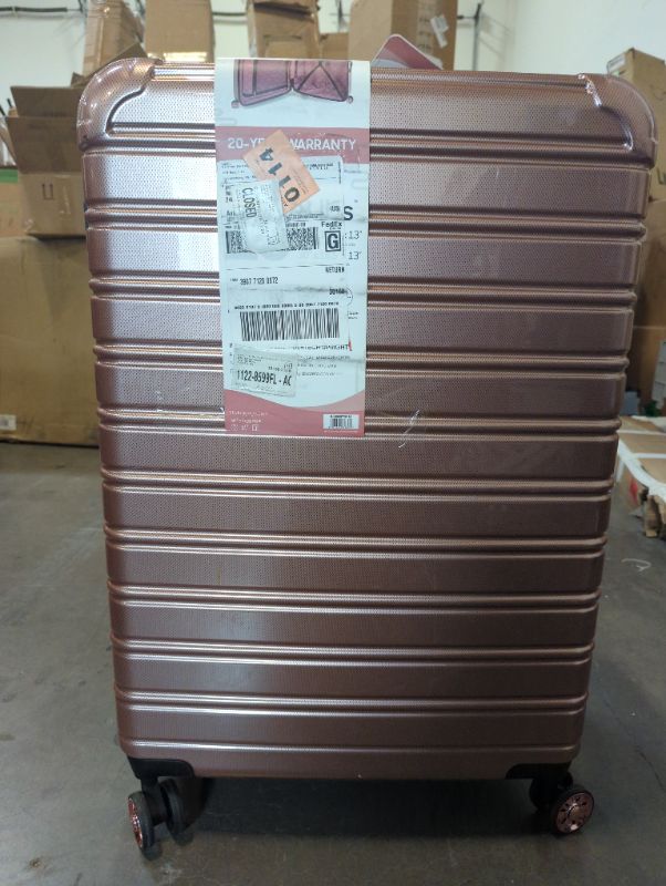 Photo 3 of iFLY Hard Sided Fibertech 28" Checked Luggage, Rose Gold Luggage