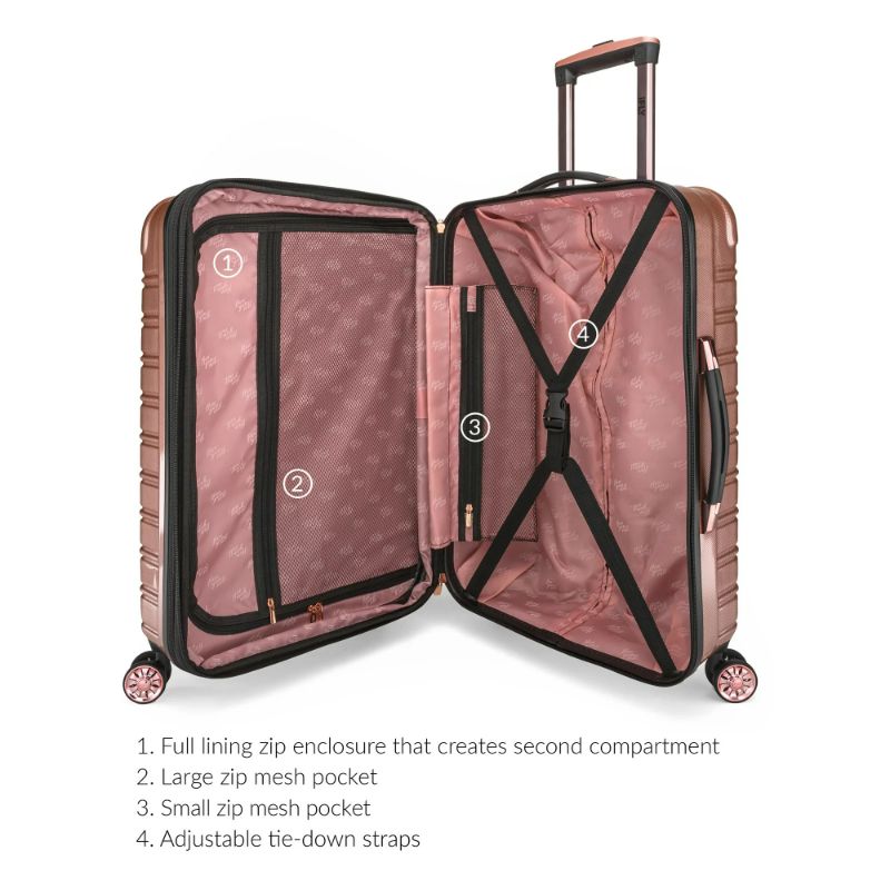 Photo 2 of iFLY Hard Sided Fibertech 28" Checked Luggage, Rose Gold Luggage