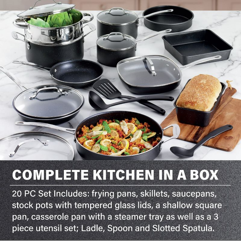 Photo 2 of Granite Stone 20 Piece Complete Cookware + Bakeware Set with Ultra Non-Stick 100% PFOA Free Coating