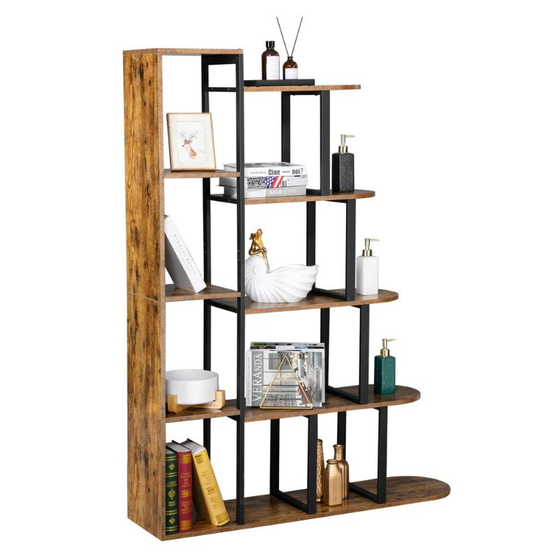 Photo 1 of L Shape Corner Bookcase,5 Tier Geometric Bookshelf
