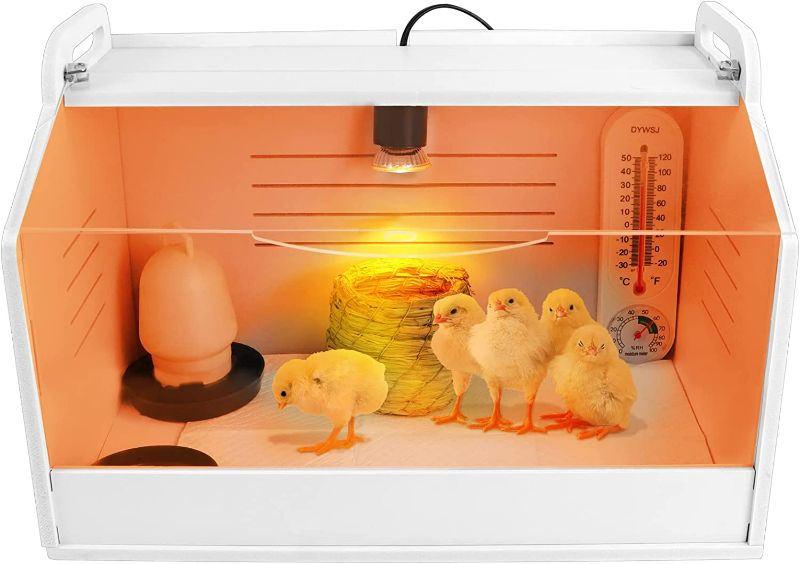 Photo 1 of Chick Brooder Brooding Box for Chicks/Parrot/Duckling/Kittens/Puppies, with Heating lamp, Glass Window,Brooder Brooder Box Warms up to 15 Chicks,High Temperature Resistant Brooder Box (ChickBrooder1)
