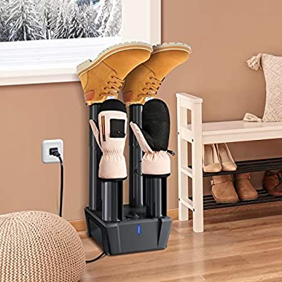 Photo 2 of Boot Dryer, Ohuhu Shoe Dryer, 4 Brackets with Air Fan Timer Overheat Protection, Electric Boot Dryer Boot Warmer Dryer with Heat, Fast Dry Super Quiet for Gloves Hats Socks Ski Boots Christmas Gifts
