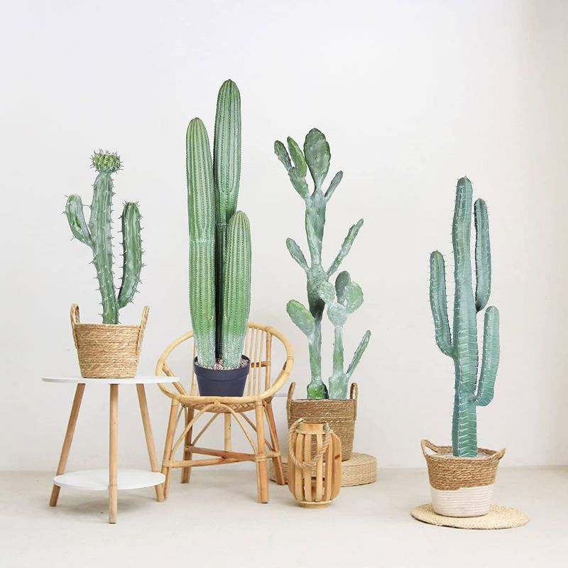 Photo 1 of YIGOU Artificial Cactus 3.1ft?38"? Tall Fake Big Cactus Plants Faux Cacti Saguaro with Planter for Indoor Outdoor Home Office Shop Decoration
