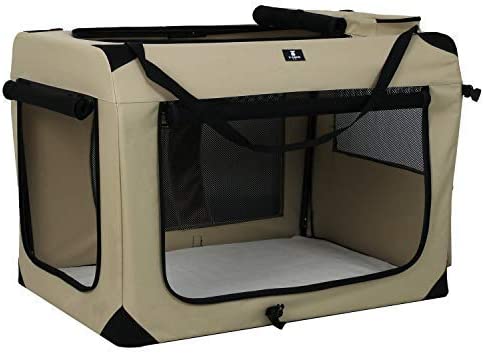 Photo 1 of X-ZONE PET 3-Door Folding Soft Dog Crate, Indoor & Outdoor Pet Home, Multiple Sizes and Colors Available (32-Inch, Rice White)
