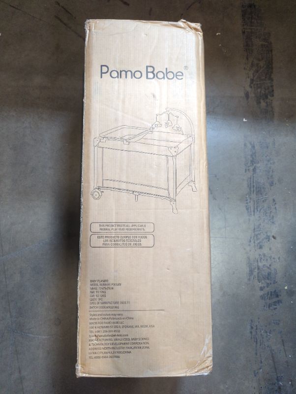 Photo 5 of Pamo Babe Portable Crib for Baby, Portable Baby Playpen with Bassinet and Changing Table Blue