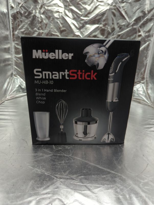 Photo 2 of Mueller Smart Stick 800W, 12 Speed and Turbo Mode, 3-in-1, Heaviest Duty Copper Motor Immersion Blender, Titanium Steel Blades Hand Blender, Comfygrip Handle, Whisk, Beaker/Measuring Cup
