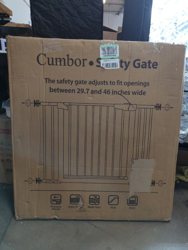 Photo 3 of Cumbor 43.3" Auto Close Safety Baby Gate, Extra Tall and Wide Child Gate, Easy W