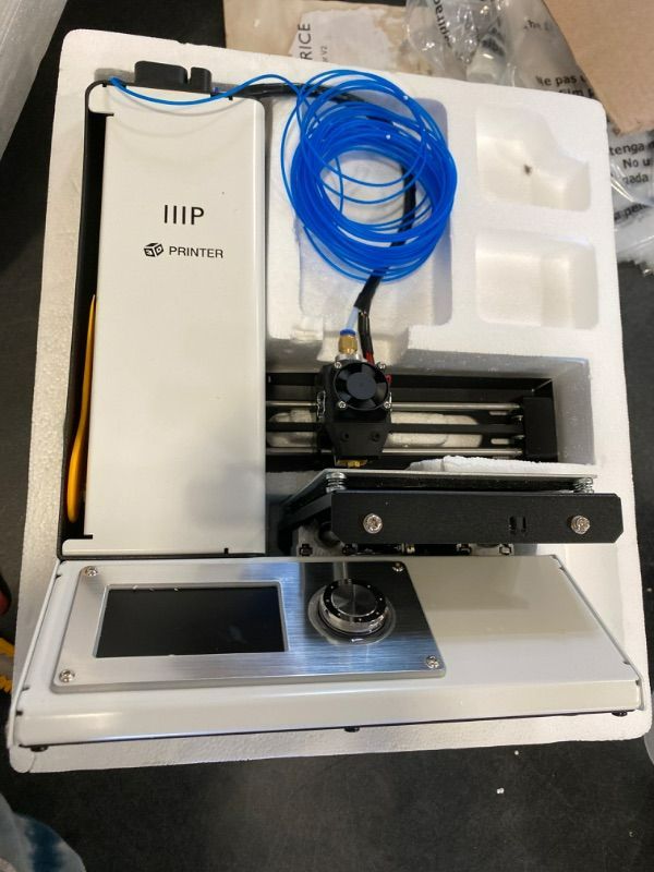 Photo 2 of Monoprice Select Mini 3D Printer v2 - White With Heated (120 x 120 x 120 mm) Build Plate, Fully Assembled + Free Sample PLA Filament, MicroSD Card