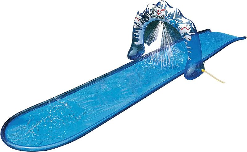 Photo 1 of Jilong Outdoor Inflatable 16 Foot Slip and Slide Icebreaker Water Slide with Racing Raft and Water Sprayer for Ages 4 and Up, Blue
