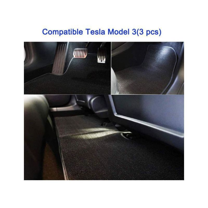 Photo 2 of Teexpert Tesla Model 3 Floor Mats All Weather Interlock Backing Custom Fit Heavy Duty All Season 2017 2018 2019 Black
